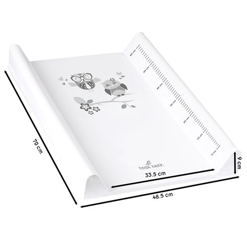 Matelas À Langer Semi-rigide 48,5 X 70 Cm Fixation Pour Lit Gris Owls