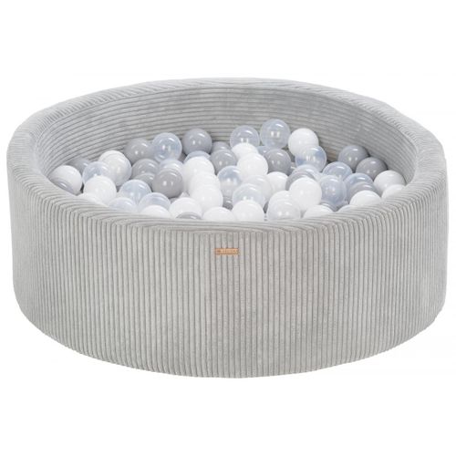 Piscine à Balles 200 Balles 90 Cm Transparent, Gris