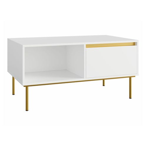 Table Basse Comfivo Aa102, 100x60x50 Cm BlancDoré BUT