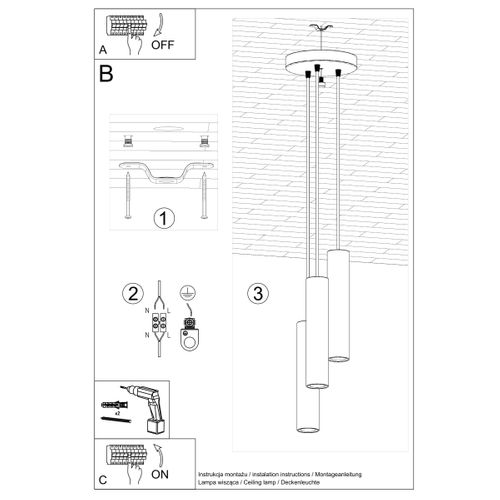 Lampe Suspendue Lagos 3p Noir