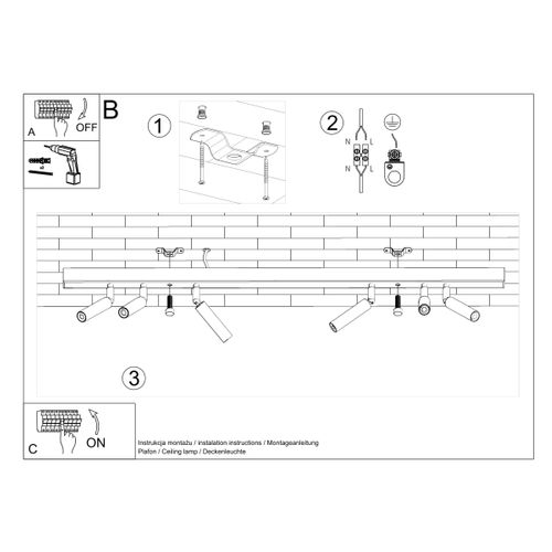 Plafonnier Eyetech 6 Blanc