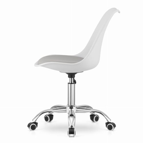 Chaise Pivotante Alba - Blanche Et Grise 61x41x52