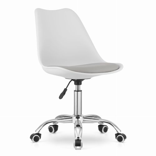 Chaise Pivotante Alba - Blanche Et Grise 61x41x52