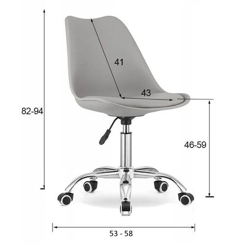 Chaise Pivotante Alba - Blanche Et Grise 61x41x52