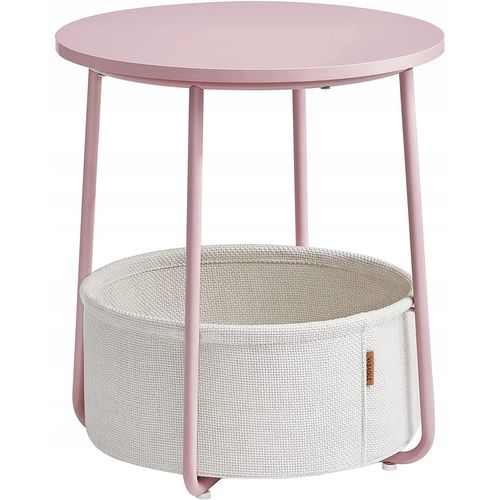 Table D'appoint - Leobert - Pastel Rose/blanc Laiteux - 45 X 50 Cm
