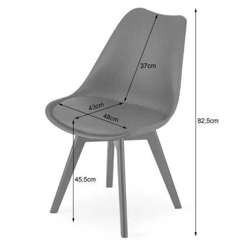 Chaise Mark - Transparentes / Pieds Noirs X 4 60x50x50