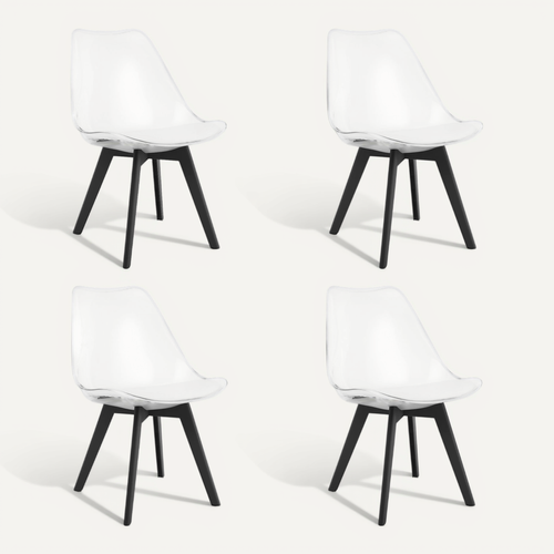 Chaise Mark - Transparentes / Pieds Noirs X 4 60x50x50