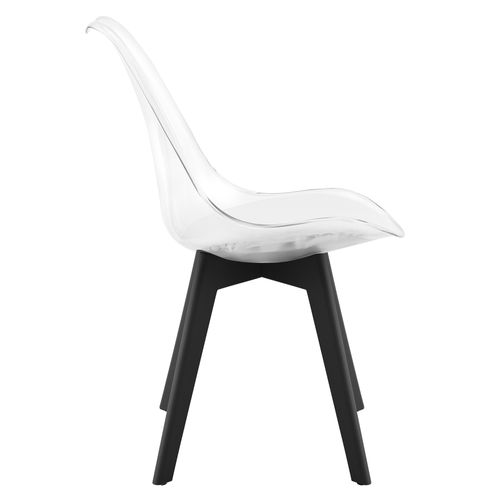 Chaise Mark - Transparentes / Pieds Noirs X 4 60x50x50