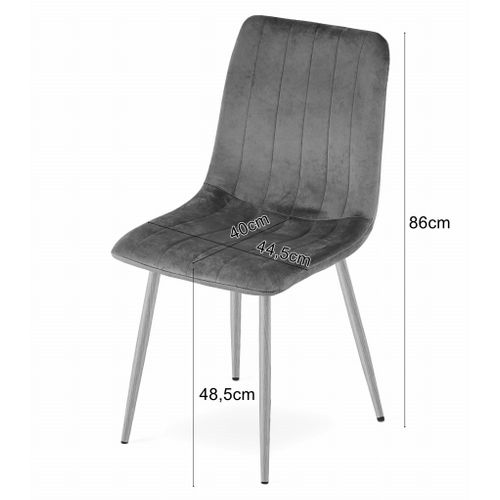 Chaise Lava - Velours Bleu Marine / Pieds Couleur Bois X 2 60x50x50
