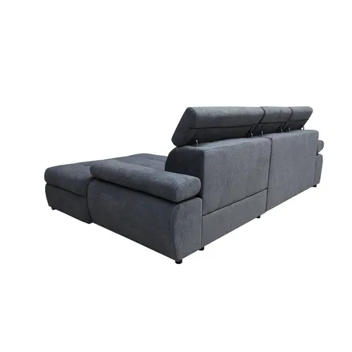 Canapé d'angle convertible droit VEGAS tissu Aston 13 gris foncé