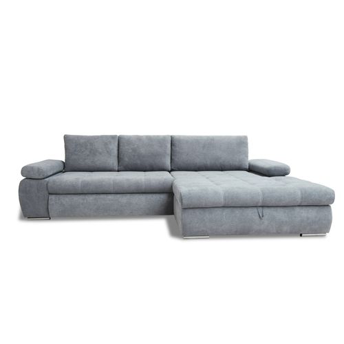 Canapé d'angle convertible méridienne droite ARGOS tissu Aston 16 gray vue de face