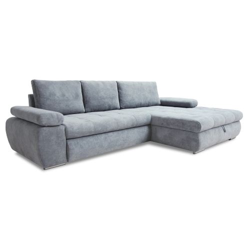 Canapé d'angle convertible méridienne droite ARGOS tissu Aston 16 gray vue 3/4