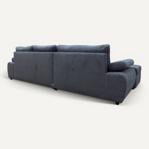 Canapé d'angle convertible méridienne gauche ARGOS tissu Aston steel 13 vue de derrière