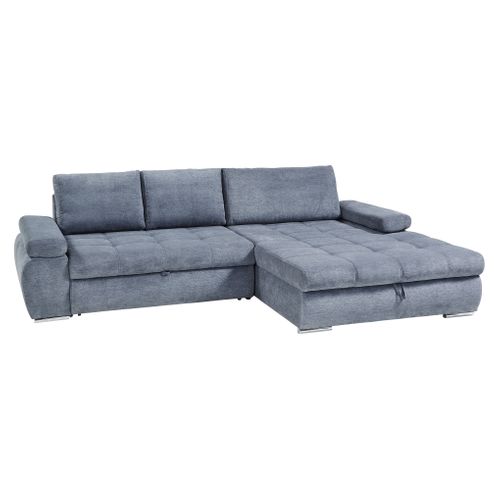 Canapé d'angle convertible méridienne droite ARGOS tissu Aston steel 13