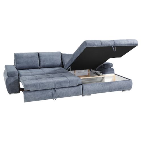 Canapé d'angle convertible méridienne droite ARGOS tissu Aston steel 13