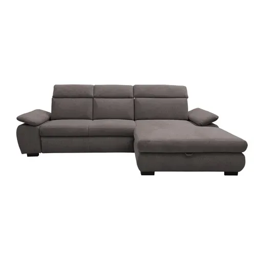 Canapé d'angle convertible COLBY méridienne à droite coloris mocca 6