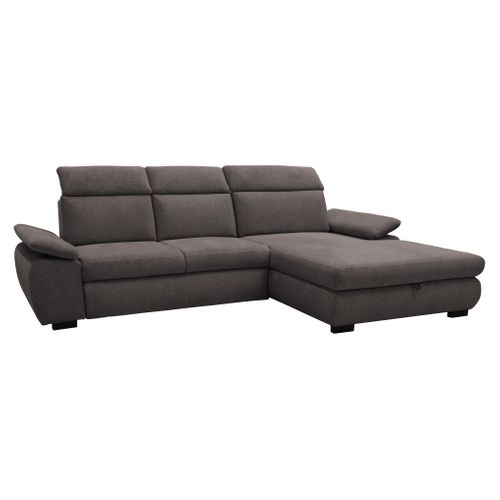 Canapé d'angle convertible COLBY méridienne à droite coloris mocca 6