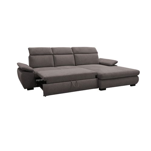 Canapé d'angle convertible COLBY méridienne à droite coloris mocca 6