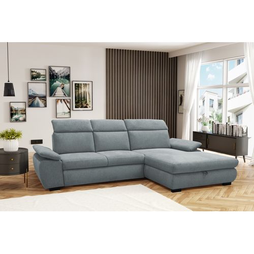 Canapé d'angle convertible COLBY méridienne à droite coloris ice blue 13