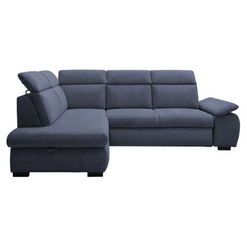 Canapé d'angle convertible COLBY coloris navy gauche