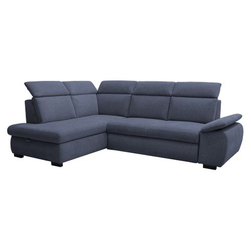 Canapé d'angle convertible COLBY coloris navy gauche