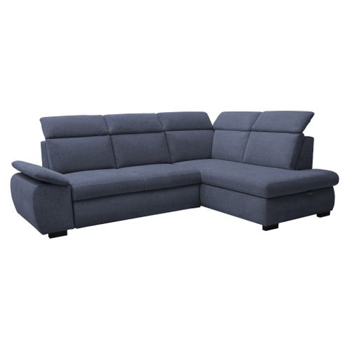 Canapé d'angle convertible COLBY coloris navy gauche