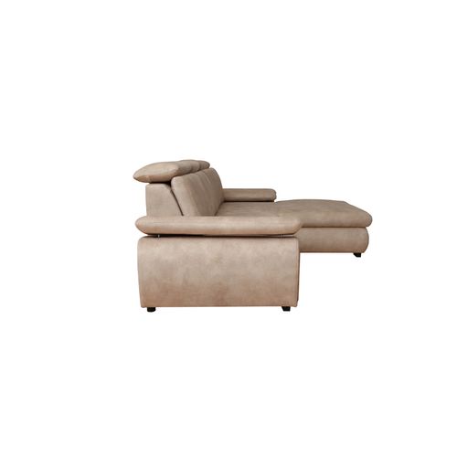 Canapé d'angle convertible COLBY terminal à droite coloris beige