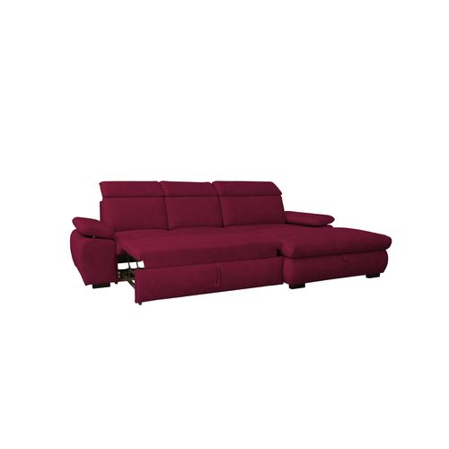 Canapé d'angle convertible COLBY terminal à droite coloris burgundy