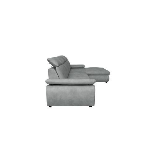 Canapé d'angle convertible COLBY coloris grey méridienne droite batard 3P