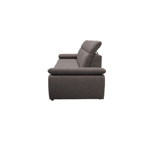 Canapé convertible 3 places COLBY coloris mocca 6 vue de profil
