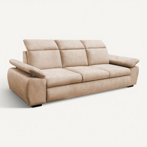 Canapé 3 places fixe COLBY coloris beige 2 vue 3/4