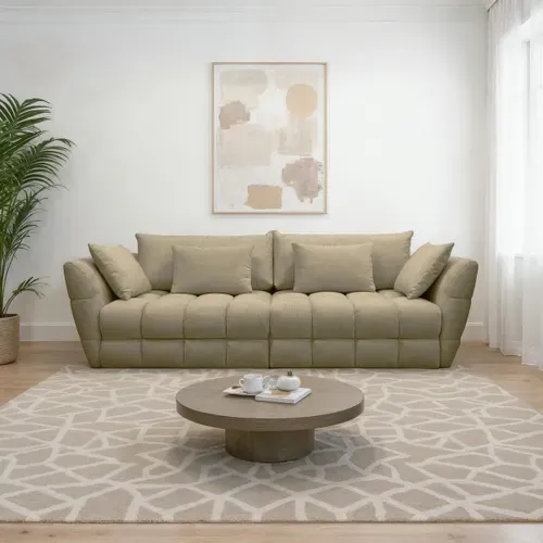 Canapé fixe 4 places CAPSIO coloris beige vue d'ambiance 1