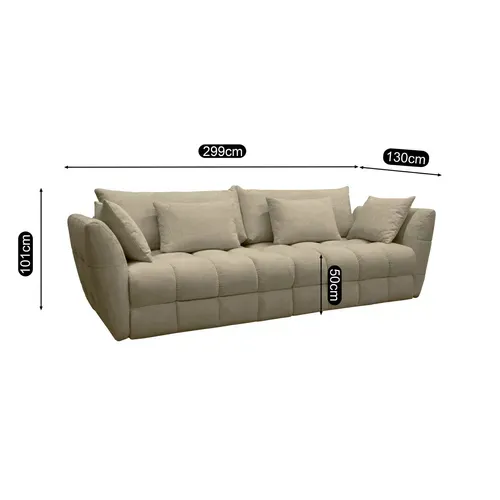 Canapé fixe 4 places CAPSIO coloris beige