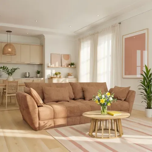 Canapé fixe 4 places CAPSIO coloris rouille