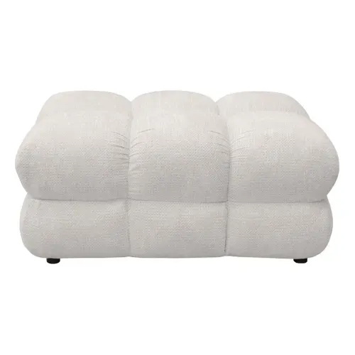 Pouf CAPSIO tissu blanc cassé vue de face