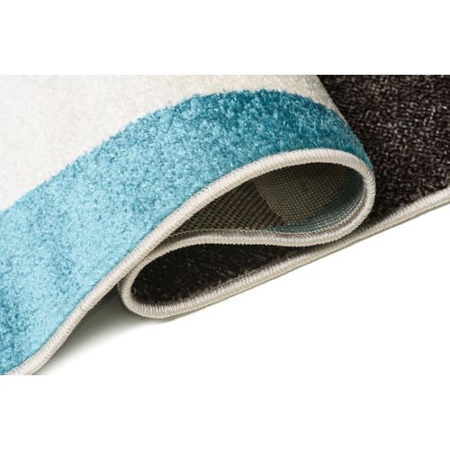 Tapis Chambre Enfant Fiesta 120x170 Cm - Design Moderne Points Crayons - Frise Douce, Facile à Nettoyer