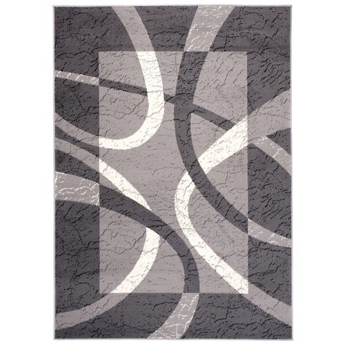Tapis Salon Rectangle Gris Crème Abstrait Poil Court Dream 180x250