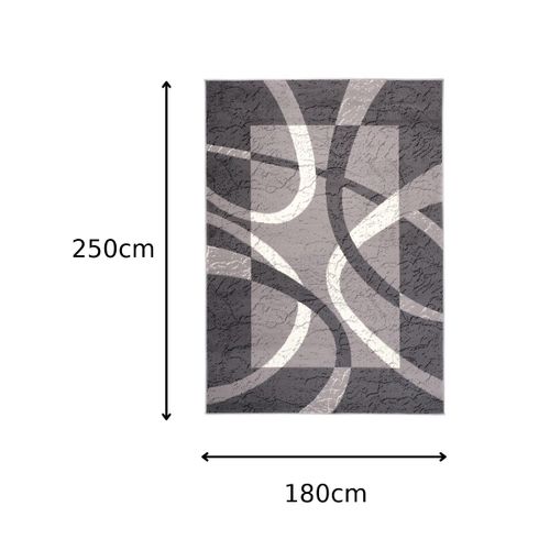 Tapis Salon Rectangle Gris Crème Abstrait Poil Court Dream 180x250