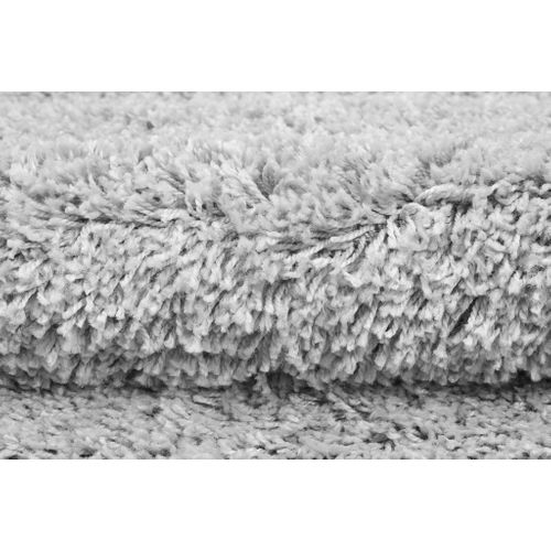 Tapis Salon Gris Unicolore Moelleux Poil Long Shaggy 200 X 300 Cm