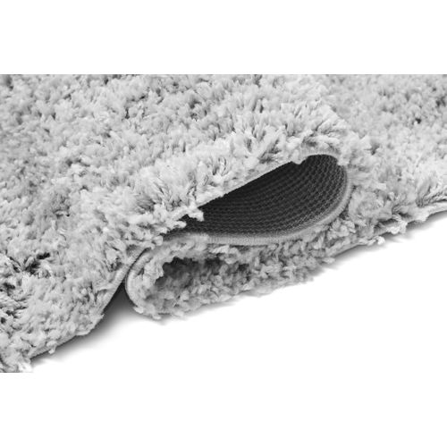 Tapis Salon Gris Unicolore Moelleux Poil Long Shaggy 200 X 300 Cm