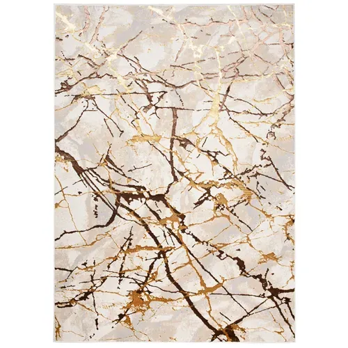 Tapis Salon Marron Or Beige Crème Abstrait Doux 120 X 170 Cm