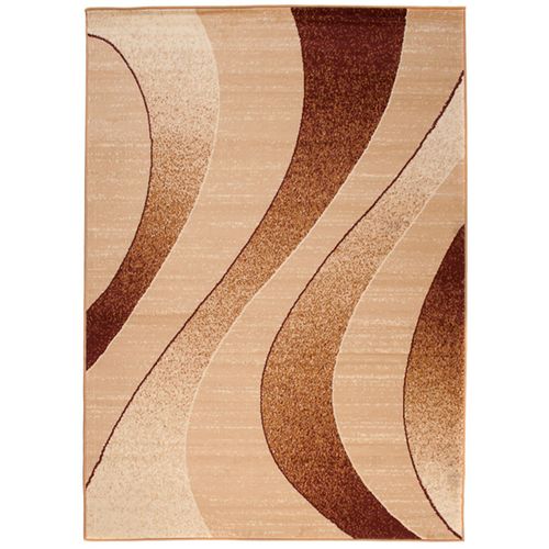 Tapis De Salon Moderne Beige Marron Vagues Fin Dream 160x220