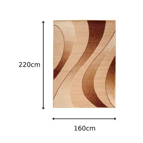 Tapis De Salon Moderne Beige Marron Vagues Fin Dream 160x220