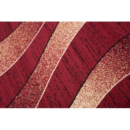 Tapis De Salon Moderne Rouge Beige Vagues Fin Dream 160x220