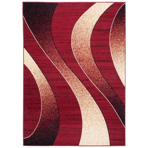 Tapis De Salon Moderne Rouge Beige Vagues Fin Dream 200x300