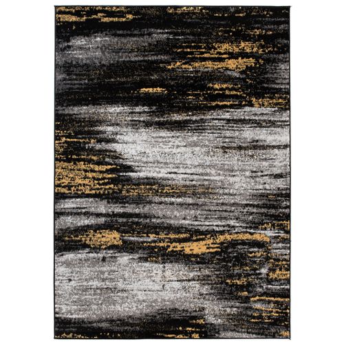 Tapis De Salon Moderne Gris Noir Jaune Taches Fin Maya 250x300