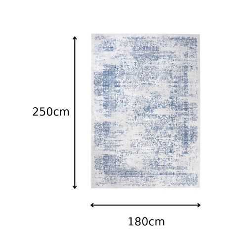 Tapiso Tapis Salon Moderne Bleu Blanc Gris Vintage Doux Sky 180x250