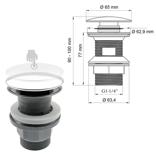 Ciriculus Robinet Mitigeur Chrome Brillant + Bonde