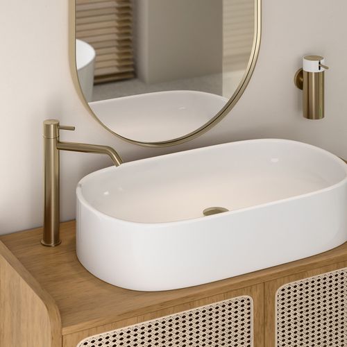 Ciriculus XL Robinet Mitigeur Haut Or Brossé + Bonde