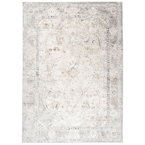 Tapis Salon Vintage Beige Gris Crème Bordé 200x300 Valley